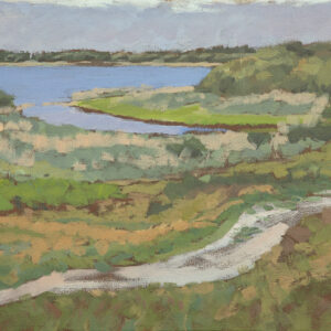 oil painting of Kenfig Lake by RAG Davies